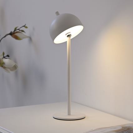 Schöner Wohnen 19244-16 - LED vanjska stolna svjetiljka BELLIS, punjiva, s upravljanjem na dodir i mogućnošću prigušivanja, LED/2,5W/5V, 2600 mAh, IP54, bijela