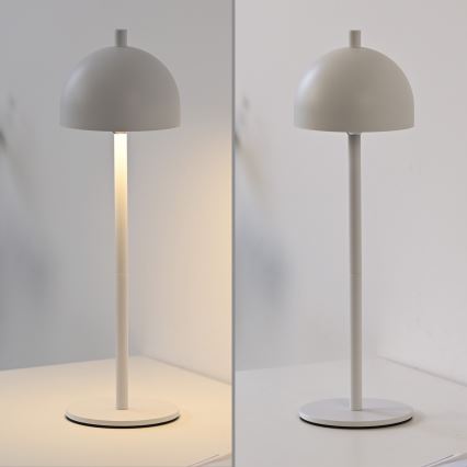 Schöner Wohnen 19244-16 - LED vanjska stolna svjetiljka BELLIS, punjiva, s upravljanjem na dodir i mogućnošću prigušivanja, LED/2,5W/5V, 2600 mAh, IP54, bijela