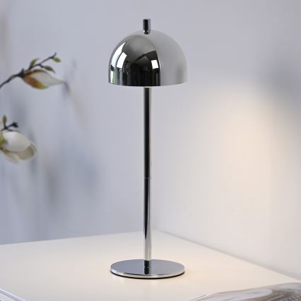 Schöner Wohnen 19244-17 - LED Prigušiva dodirna punjiva vanjska stolna lampa BELLIS LED/2,5W/5V 2600 mAh IP54 sjajni krom