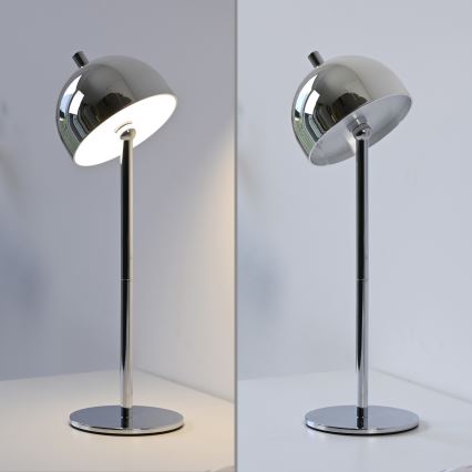 Schöner Wohnen 19244-17 - LED Prigušiva dodirna punjiva vanjska stolna lampa BELLIS LED/2,5W/5V 2600 mAh IP54 sjajni krom