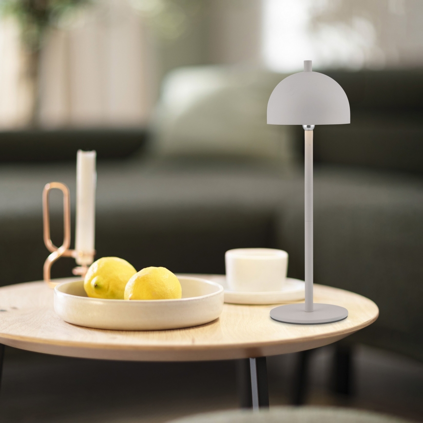 Schöner Wohnen 19244-39 - LED prigušiva vanjska stolna svjetiljka BELLIS, punjiva, s upravljanjem na dodir LED/2,5W/5V 2600 mAh IP54 siva