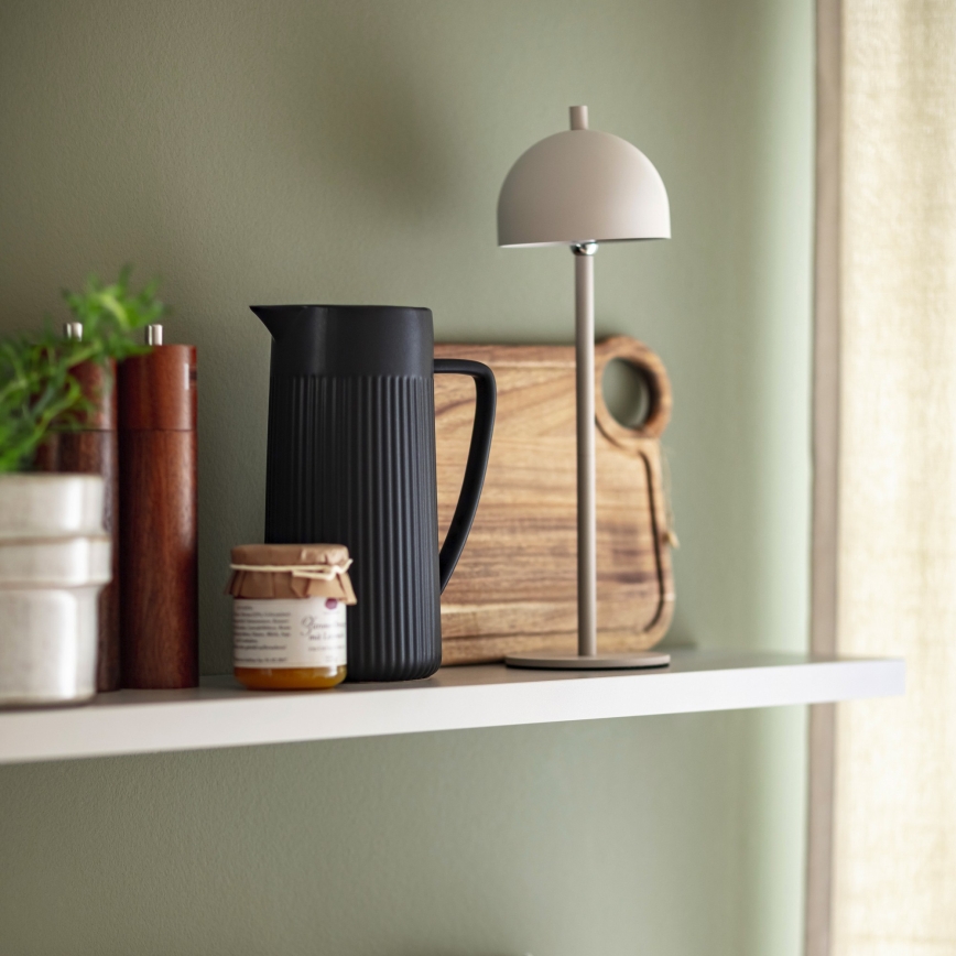 Schöner Wohnen 19244-39 - LED prigušiva vanjska stolna svjetiljka BELLIS, punjiva, s upravljanjem na dodir LED/2,5W/5V 2600 mAh IP54 siva