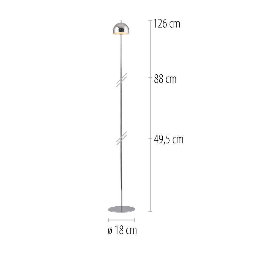 Schöner Wohnen 19245-17 - LED prigušiva dodirna punjiva vanjska podna svjetiljka BELLIS LED/2,5W/5V 2600 mAh IP54 sjajni krom