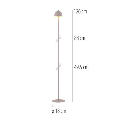 Schöner Wohnen 19245-39 - LED s mogućnošću prigušivanja, punjiva vanjska podna lampa BELLIS, upravljanje na dodir, LED/2,5W/5V 2600 mAh IP54 siva