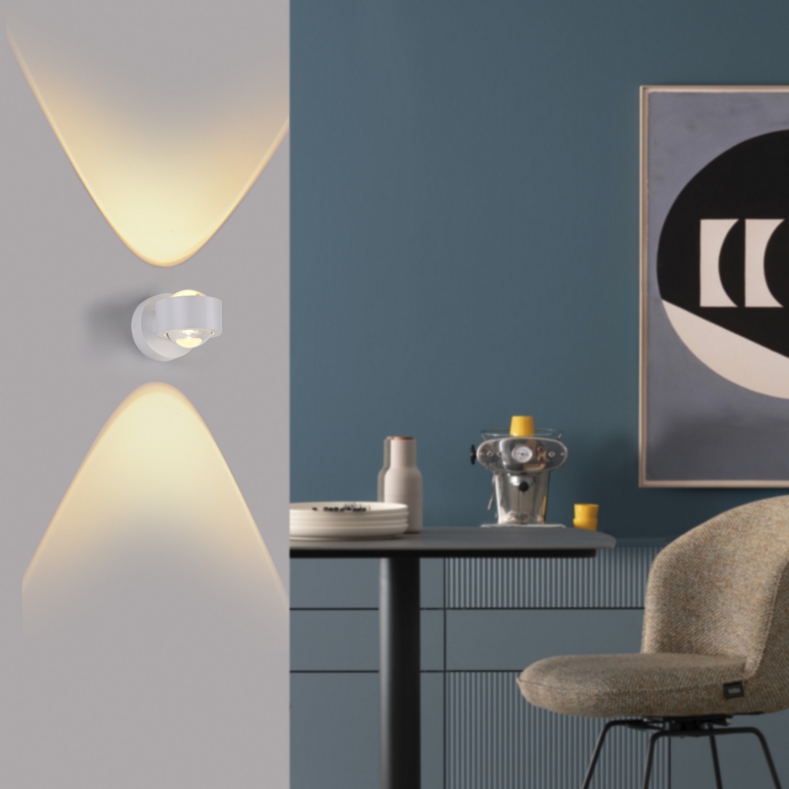 Schöner Wohnen 19331-16 - LED zidna svjetiljka CHIA 2xLED/2W/230V bijela