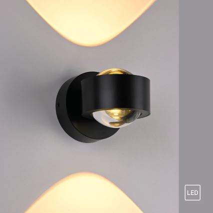 Schöner Wohnen 19331-18 - LED zidna svjetiljka CHIA 2xLED/2W/230V crna