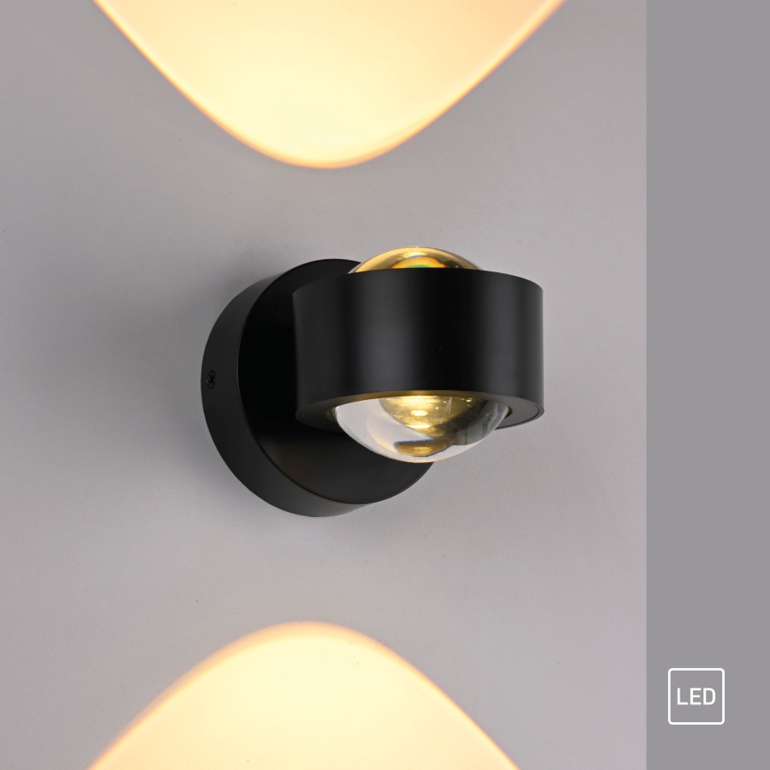 Schöner Wohnen 19331-18 - LED zidna svjetiljka CHIA 2xLED/2W/230V crna