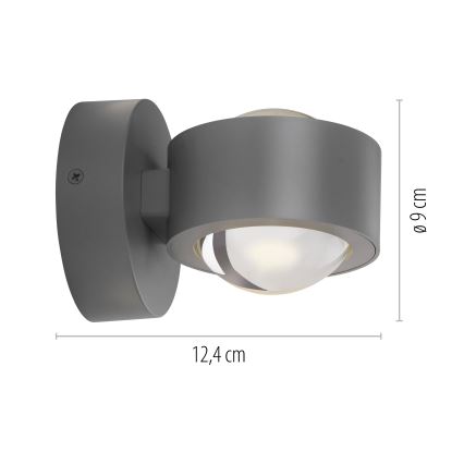 Schöner Wohnen 19331-21 - LED zidna svjetiljka CHIA 2xLED/2W/230V antracit