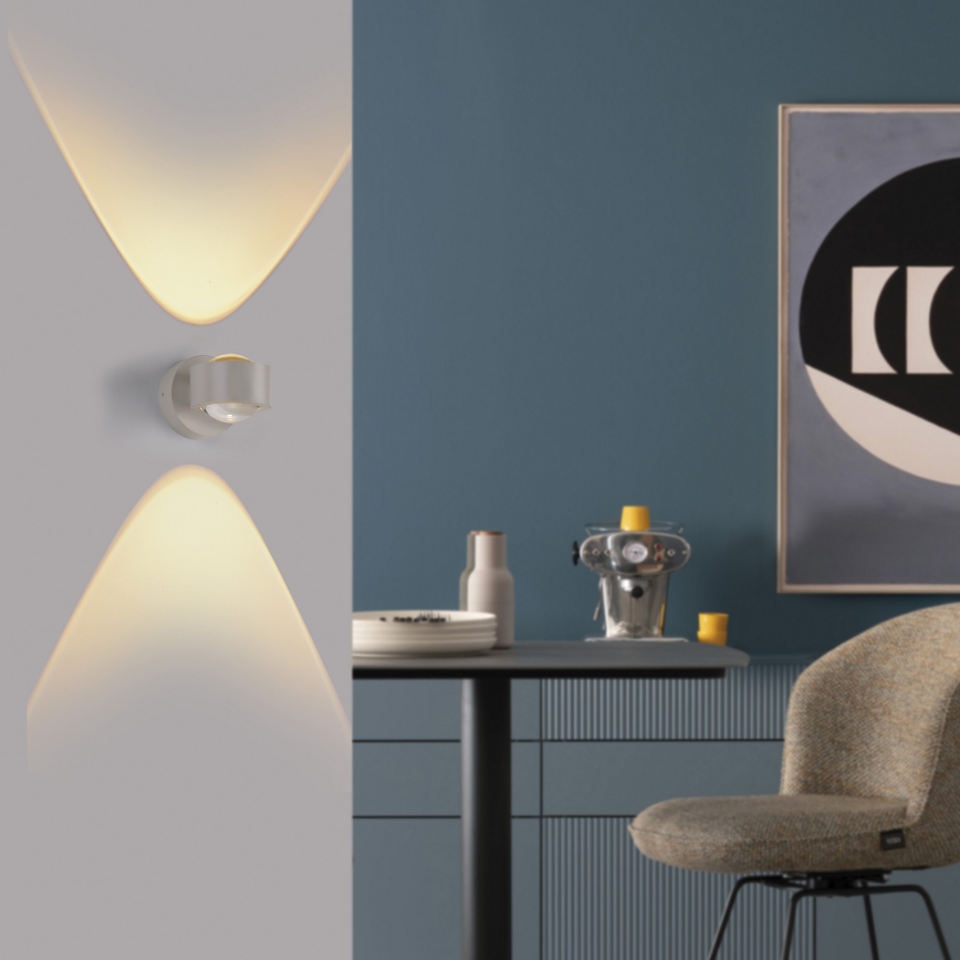 Schöner Wohnen 19331-39 - LED zidna svjetiljka CHIA 2xLED/2W/230V siva