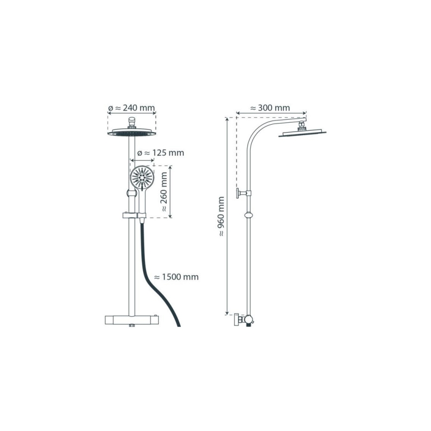 Schütte 60046 - Tuš set s termostatskom miješalicom MADURA FRESH, sjajni krom