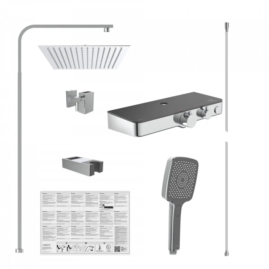 Schütte 60531 - Tuš set s termostatskom baterijom OCEAN, sjajni krom/antracit