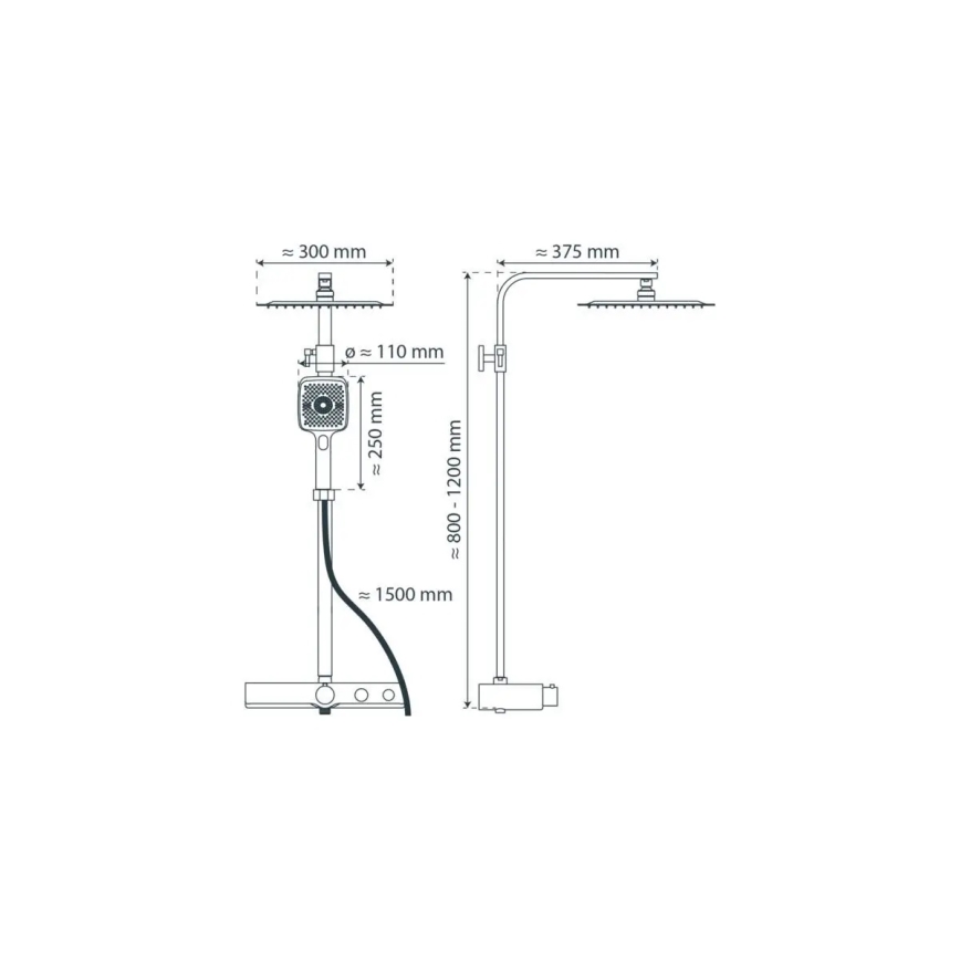Schütte 60531 - Tuš set s termostatskom baterijom OCEAN, sjajni krom/antracit