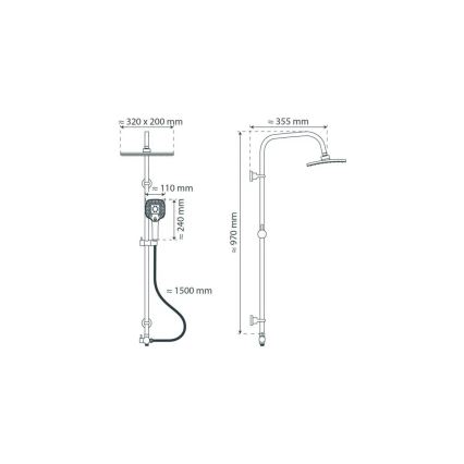 Schütte 60660 - Tuš set MALLORCA polirani krom