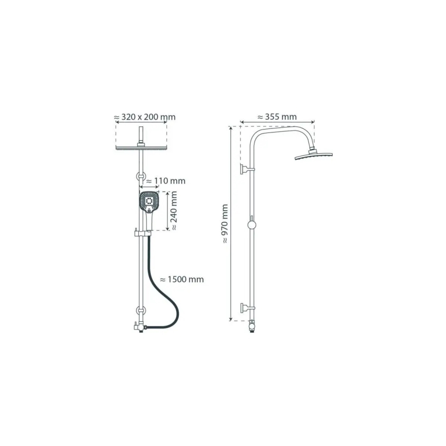 Schütte 60660 - Tuš set MALLORCA polirani krom