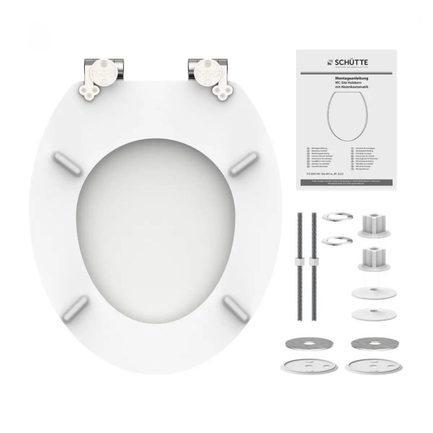 Schütte 84100-A - WC daska bijela s SoftClose mehanizmom, izrađena od MDF-a