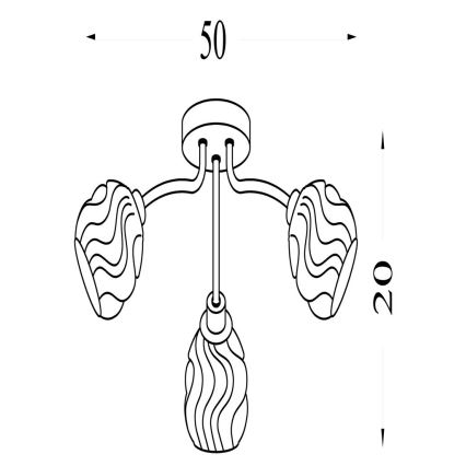 Searchlight - Plafonski luster ASTRAL 3xG9/33W/230V zlatna