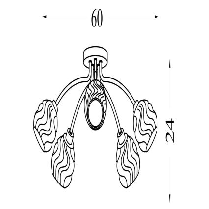 Searchlight - Nadgradni luster ASTRAL 5xG9/33W/230V zlatni