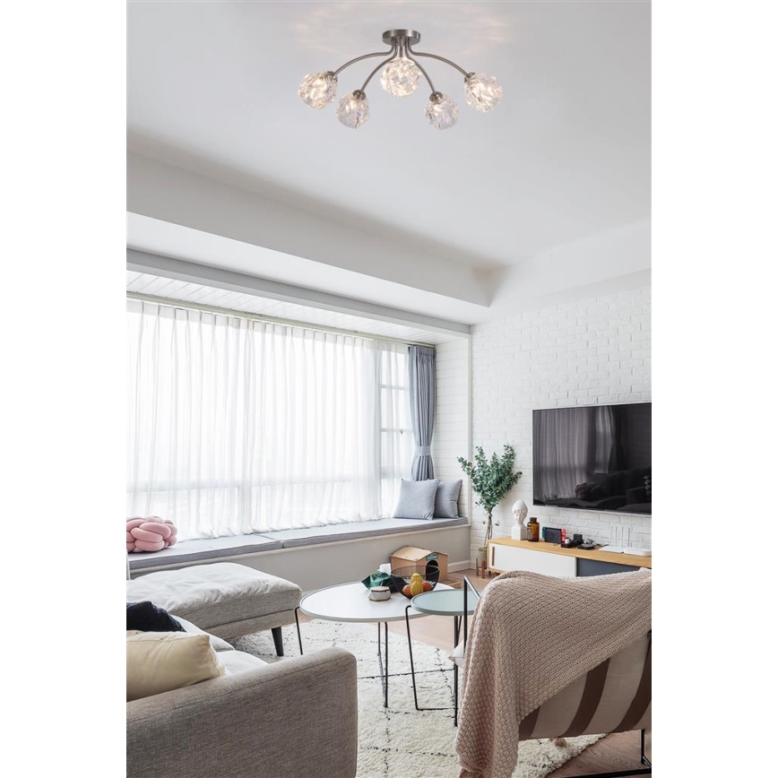 Searchlight - Stropna svjetiljka ASTRAL 5xG9/33W/230V matni krom