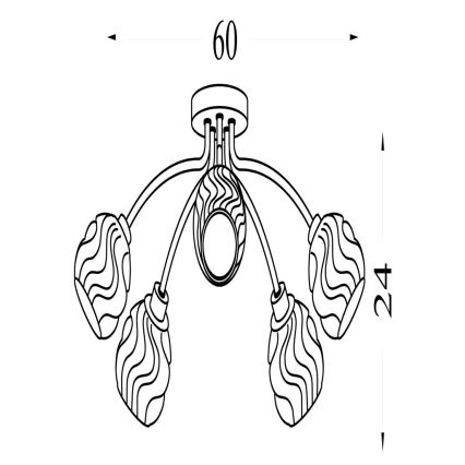 Searchlight - Stropna svjetiljka ASTRAL 5xG9/33W/230V matni krom