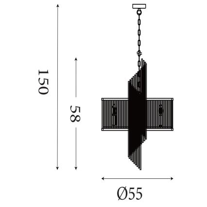 Searchlight - Luster na lancu LARA 6xE14/60W/230V