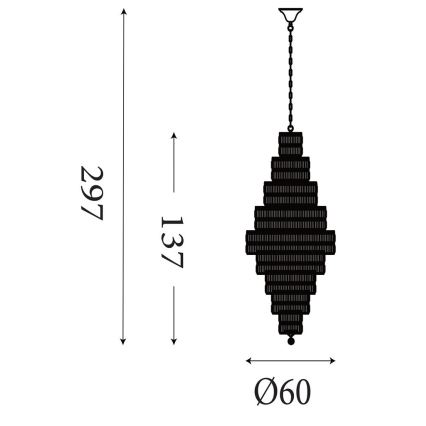 Searchlight - Luster na lancu EMPIRE 13xE14/60W/230V