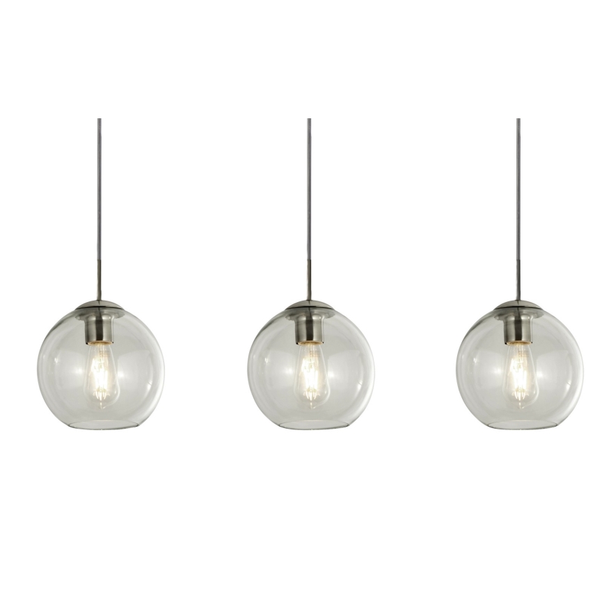 Searchlight - Luster na sajli PENDANT 3xE27/40W/230V mat krom