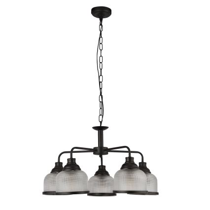Searchlight - Luster na lancu BISTRO 5xE27/60W/230V crna