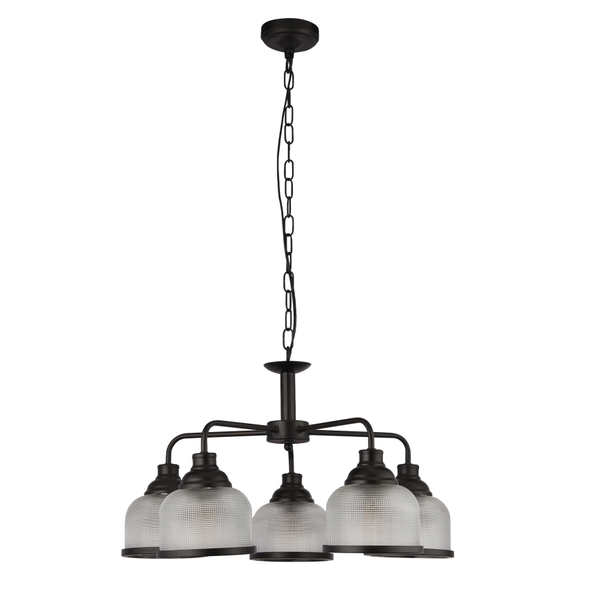 Searchlight - Luster na lancu BISTRO 5xE27/60W/230V crna
