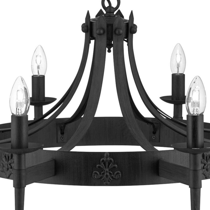 Searchlight - Luster na lancu CARTWHEEL 8xE14/60W/230V, crne boje