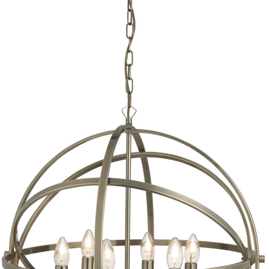 Searchlight - Luster na lancu ORBIT 6xE14/60W/230V mesing