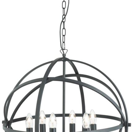 Searchlight - Luster na lancu ORBIT 6xE14/60W/230V crna
