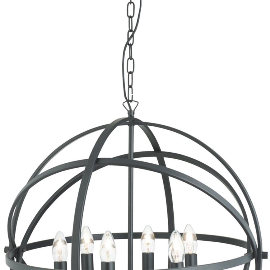 Searchlight - Luster na lancu ORBIT 6xE14/60W/230V crna