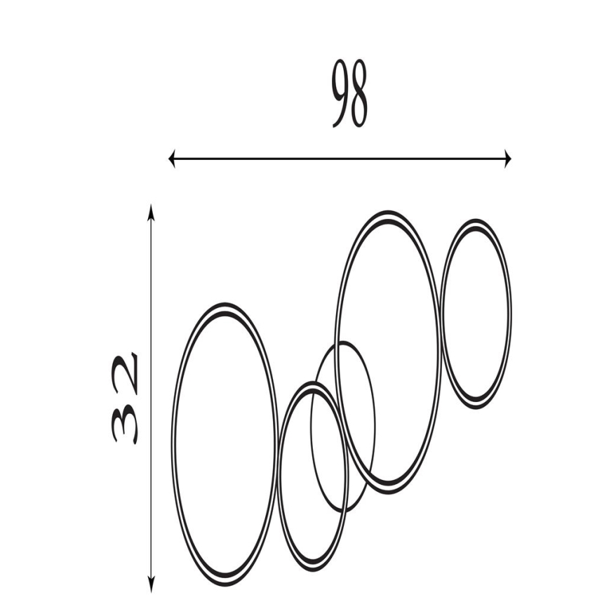 Searchlight - Prigušivo LED stropno svjetlo CIRQUE LED/37W/230V 3000K 33x97 cm