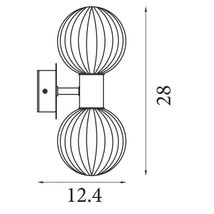 Searchlight - Zidna svjetiljka LUMINSPHERE 2xG9/7W/230V crna