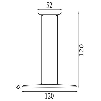 Searchlight - LED luster na sajli s mogućnošću prigušivanja KENZIE LED/29W/230V 2700/3000/4000K
