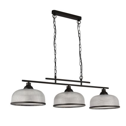 Searchlight - Luster na lancu BISTRO 3xE27/60W/230V crna