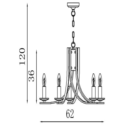 Searchlight - Luster na lancu ASCONA 5xE14/60W/230V