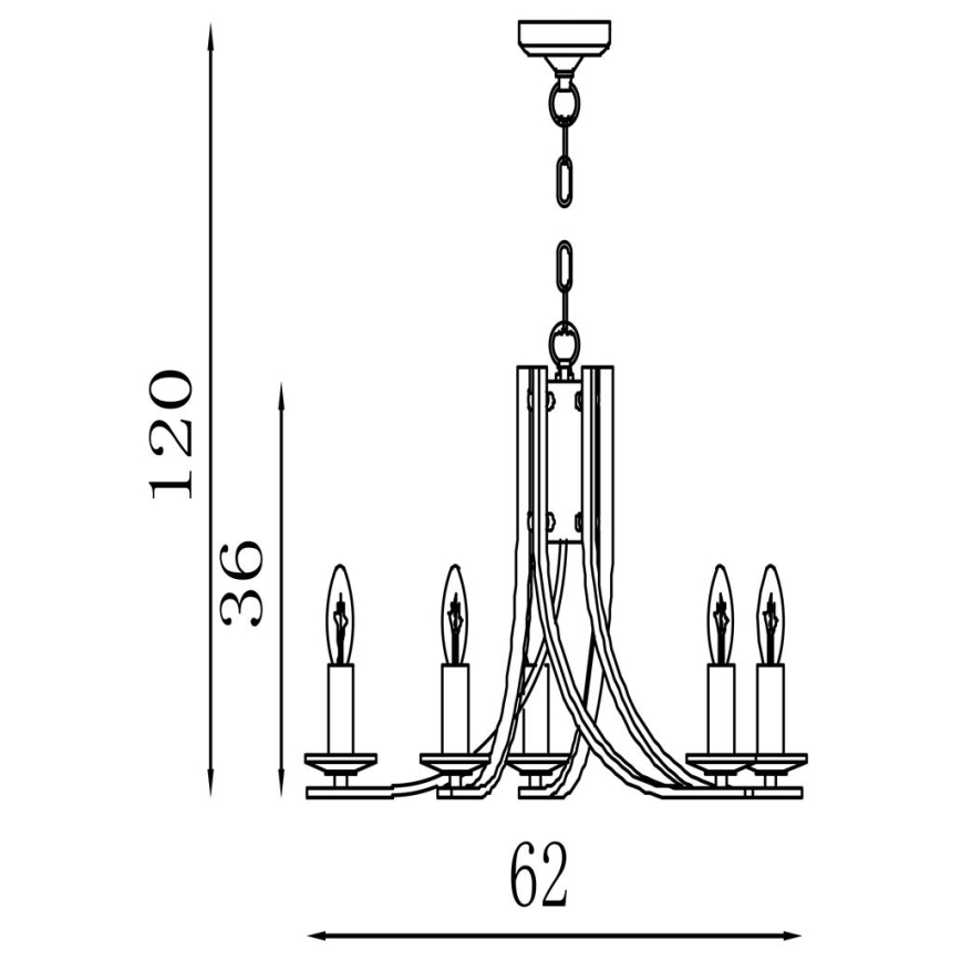 Searchlight - Luster na lancu ASCONA 5xE14/60W/230V