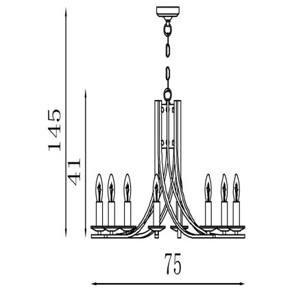 Searchlight - Luster na lancu ASCONA 8xE14/60W/230V