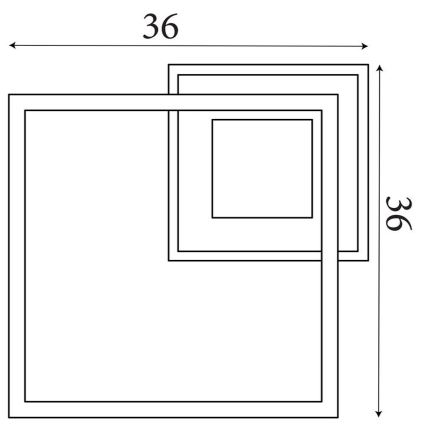 Searchlight - LED prigušivo stropno svjetlo QUADRATE LED/24W/230V 36x36 cm crno