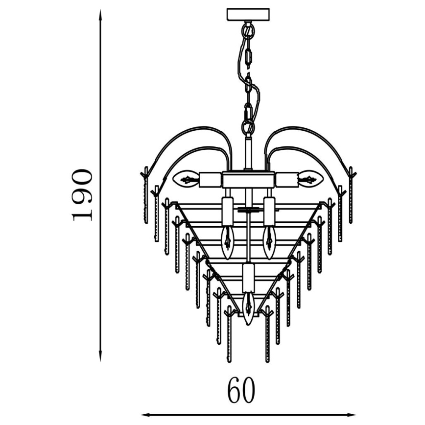 Searchlight - Luster na lancu FEATHER 10xE14/60W/230V