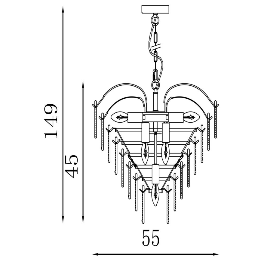 Searchlight - Luster na lancu FEATHER 6xE14/60W/230V