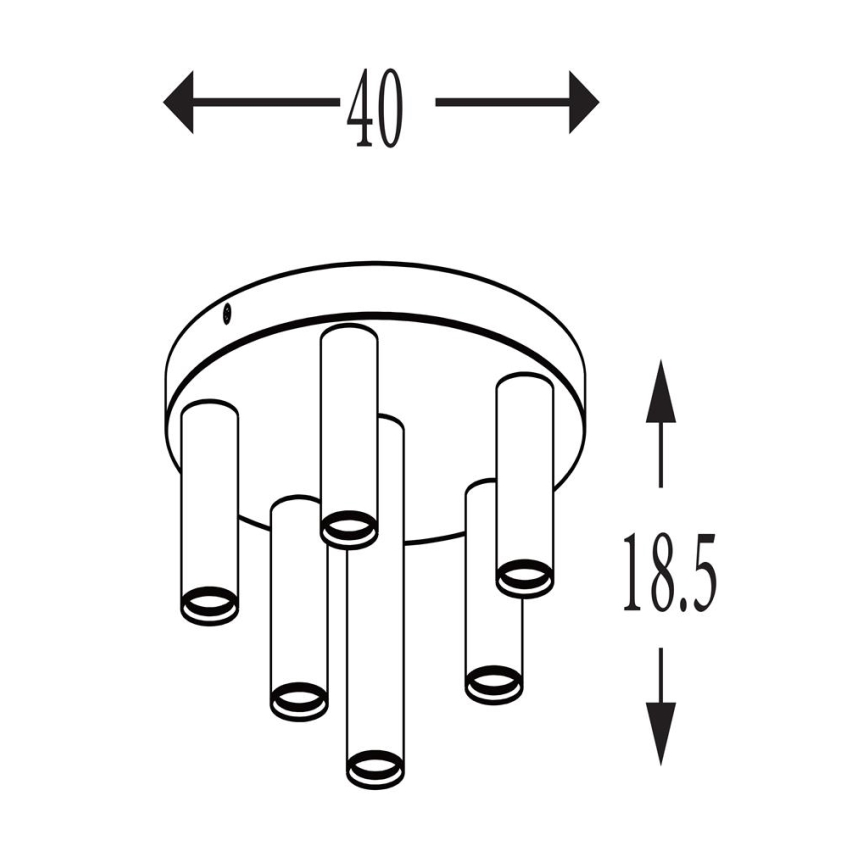 Searchlight - Stropna svjetiljka TUBES 6xGU10/10W/230V Ø 40 cm