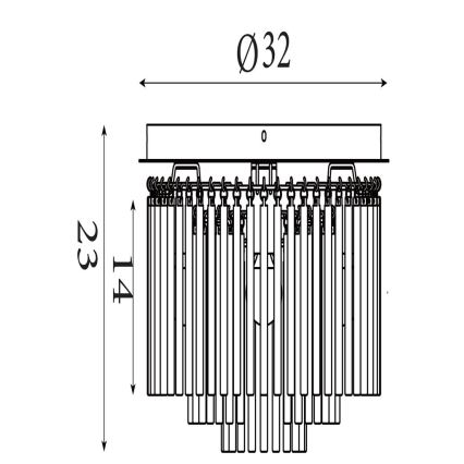 Searchlight - Stropno svjetlo SWIZZLE 5xE14/60W/230V Ø 32 cm dimljeno