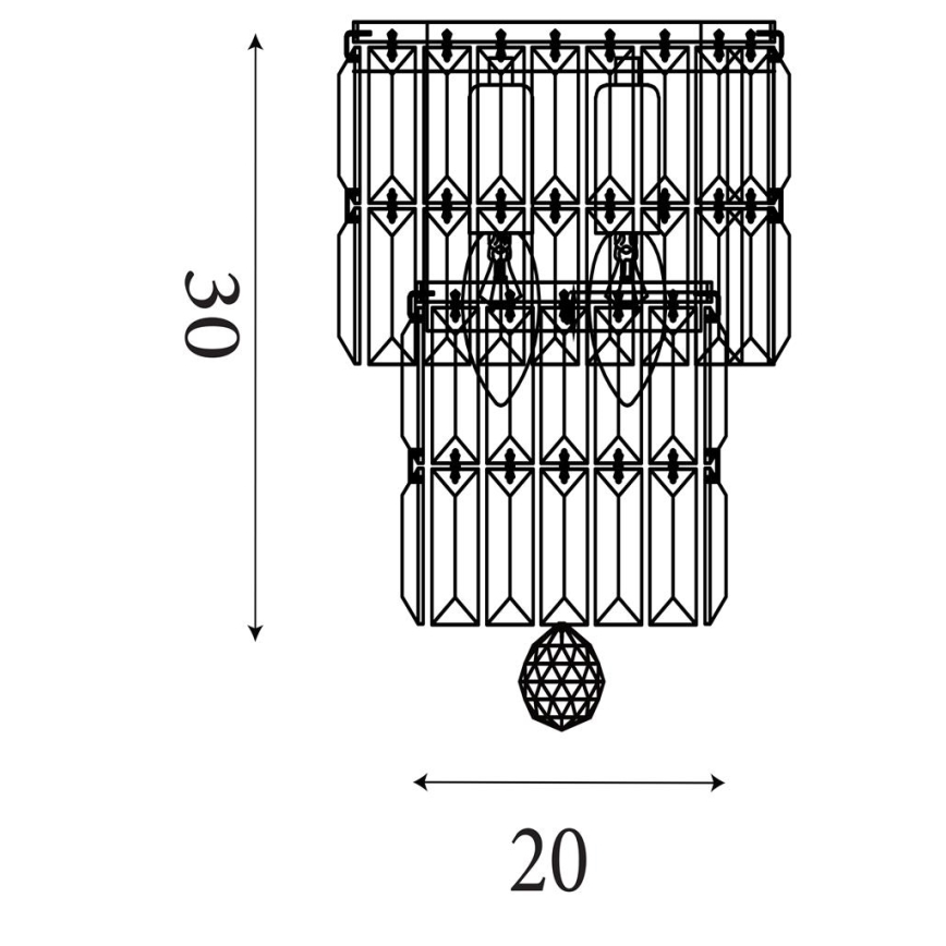 Searchlight - Kupaonsko zidno svjetlo EMPIRE 2xE14/7W/230V IP44