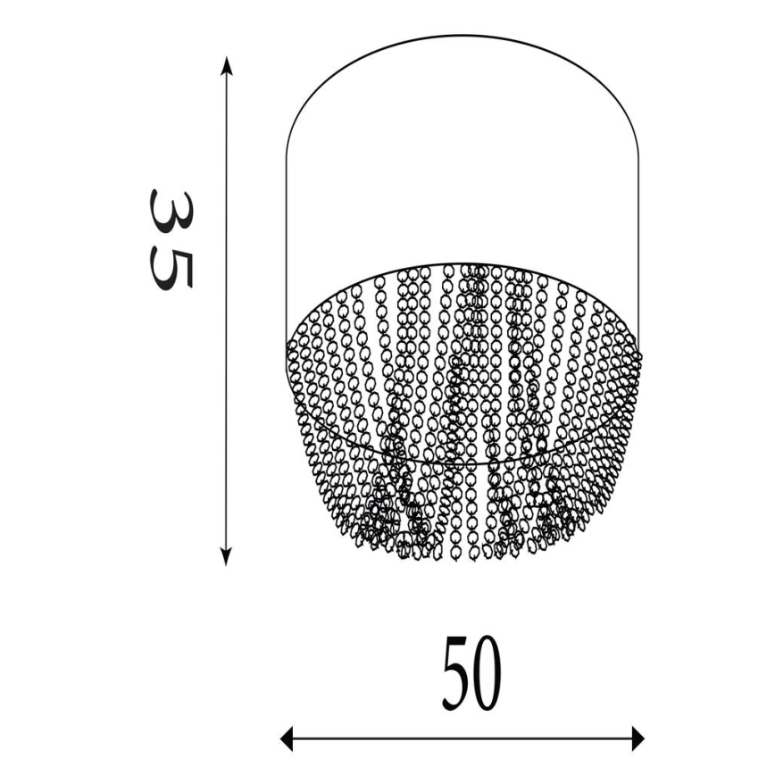 Searchlight - Stropna svjetiljka BELLANO 5xG9/7W/230V Ø 50 cm siva