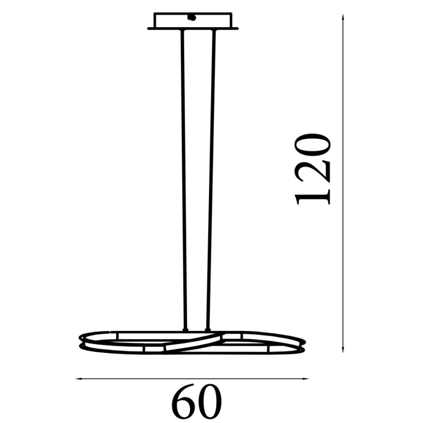 Searchlight - LED luster s mogućnošću prigušivanja na sajli DOODLE LED/40W/230V mesing