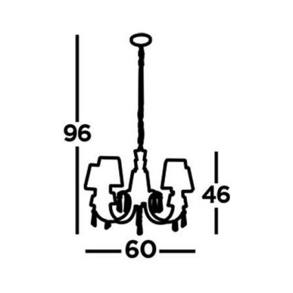 Searchlight - Luster na lancu PORTICO 5xG9/33W/230V sjajni krom