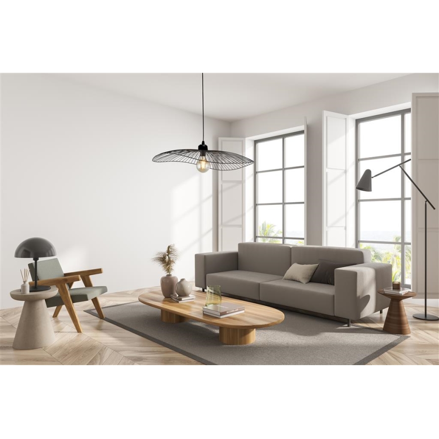 Searchlight - Luster na sajli WAVE 1xE27/60W/230V crna
