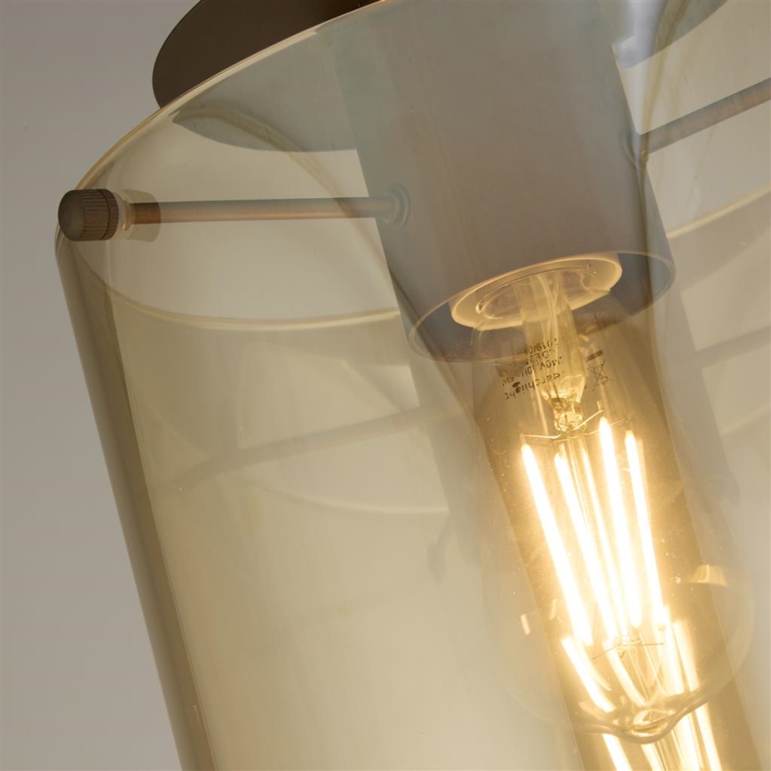 Searchlight - Stropna svjetiljka SWEDEN 1xE27/60W/230V Ø 22 cm smeđa/zadimljena